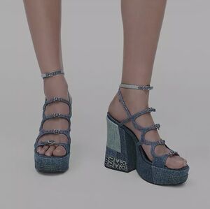 Marc Jacobs Deconstructed Denim Kiki Platform Sandal